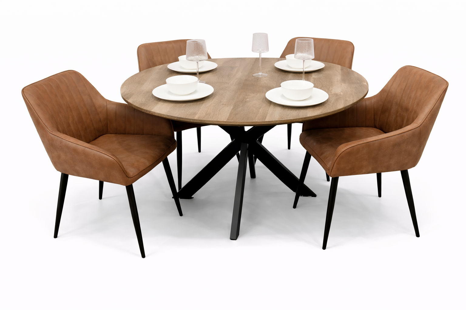 Epsom Rustic Oak 1.2m + 4 EZ Tan Suede