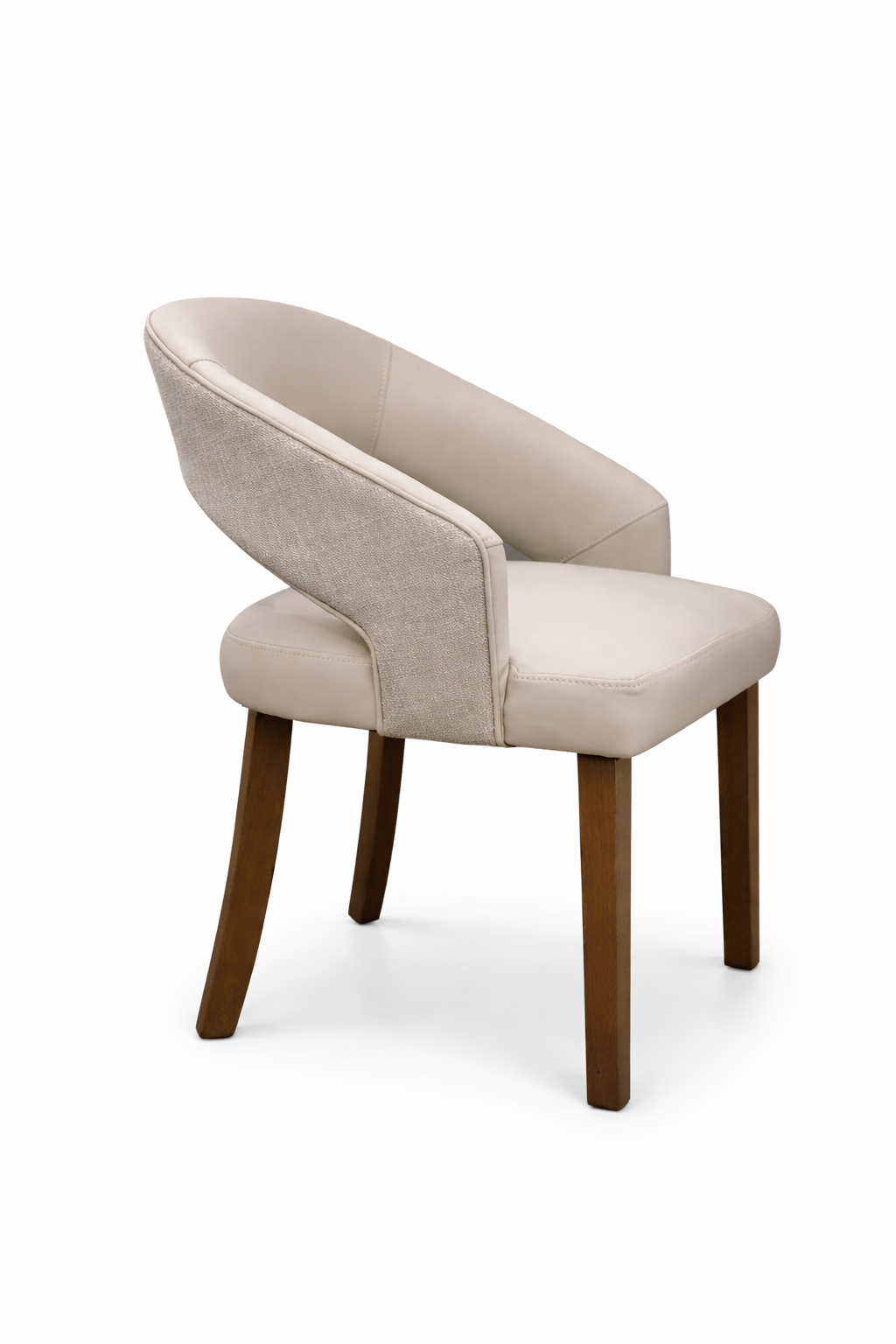 Willow Dining Chair - Linen Neutral Fabric/ Taupe Leather