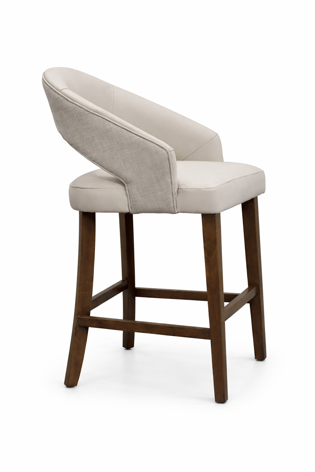 Willow Barstool - Linen Neutral Fabric/ Taupe Leather