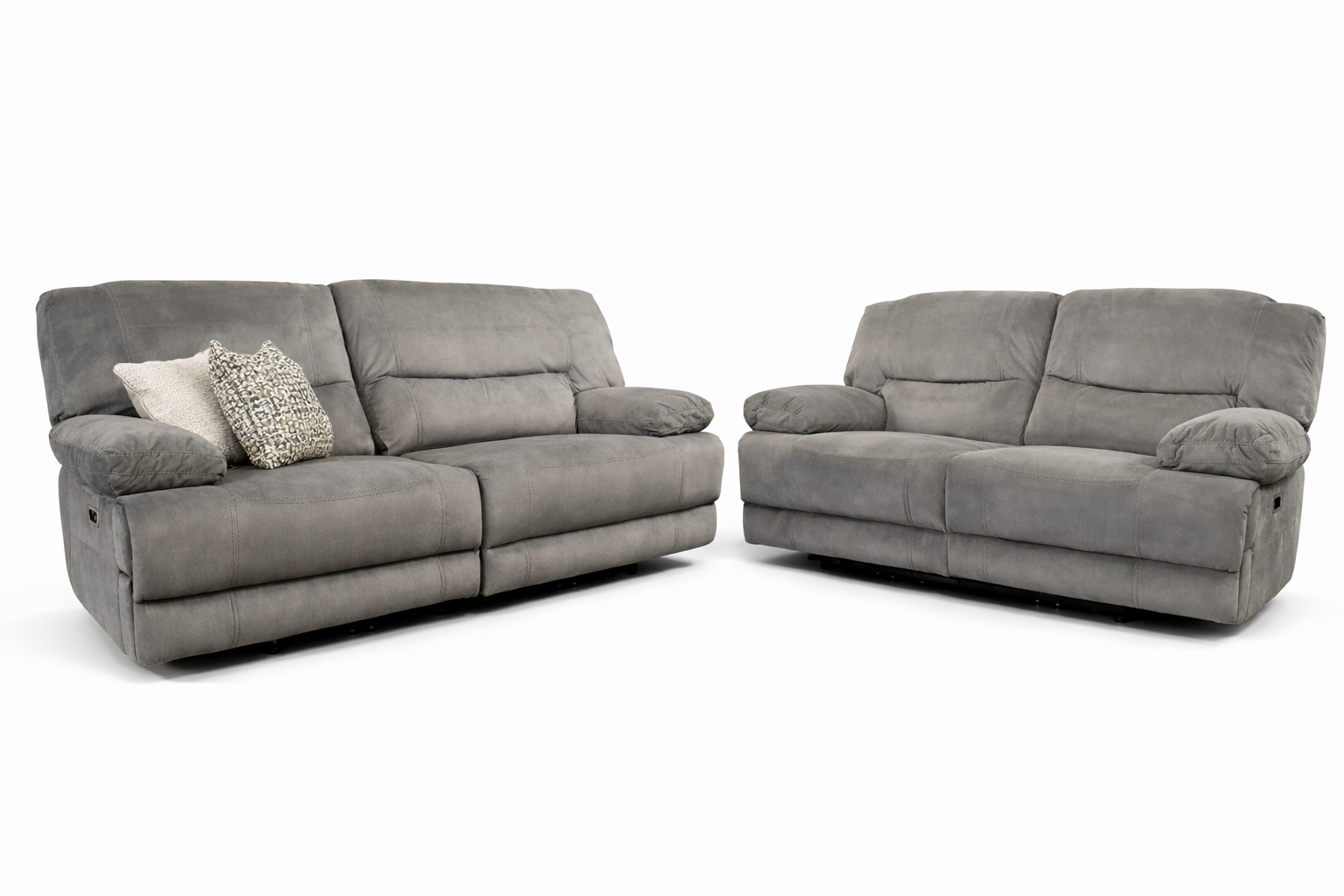 Fulton Power Sofa Range 3 + 2 - Dark Taupe