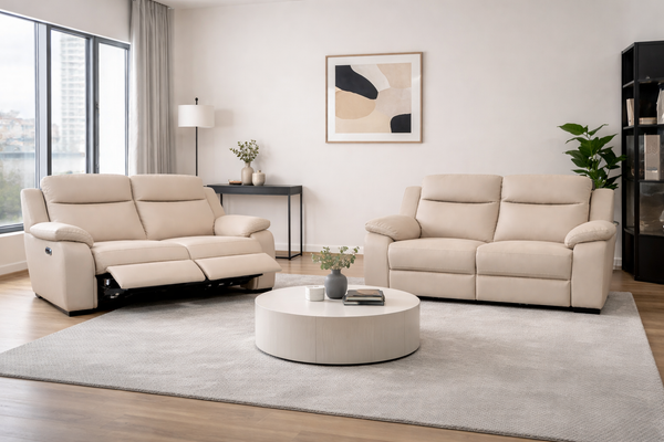 Heydon Power Recliner 3 + 2 - Stone Mircofiber