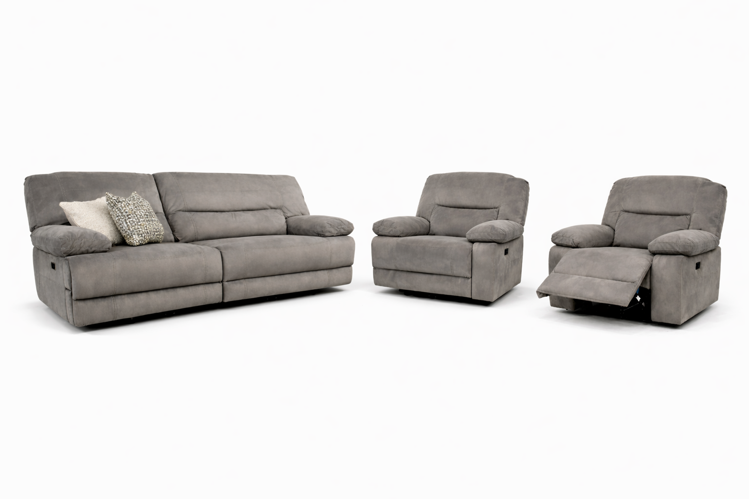 Fulton Power Sofa Range 3 +  + 1 - Dark Taupe