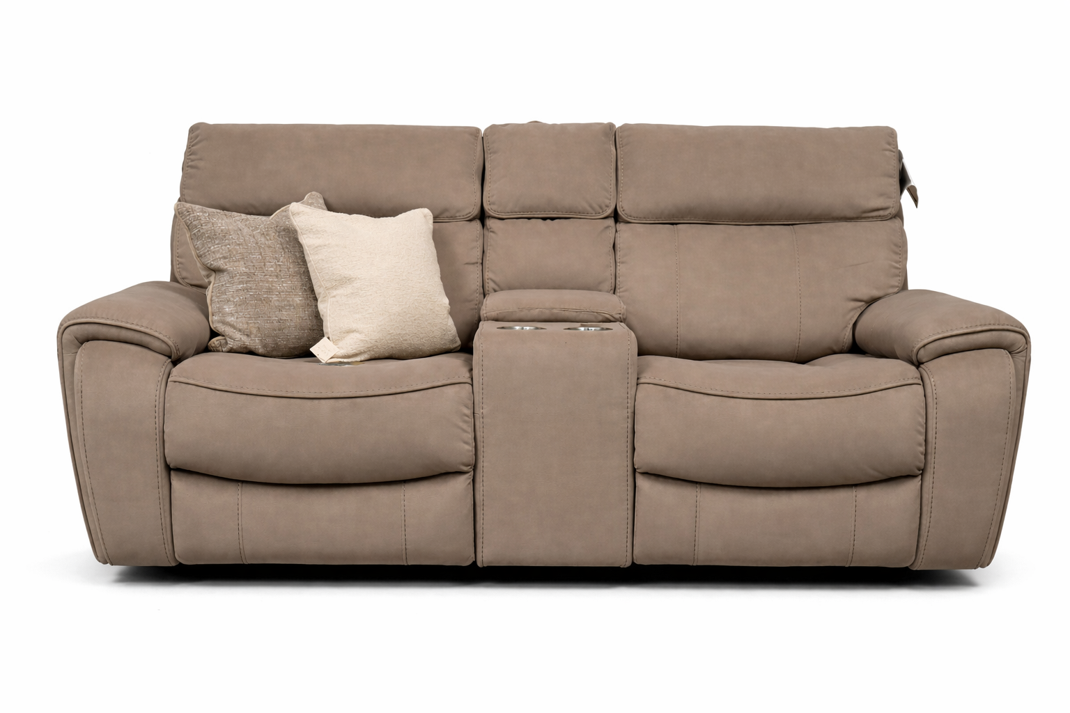 Scarlet Power 2 Seater  - Taupe Microfibre Fabric