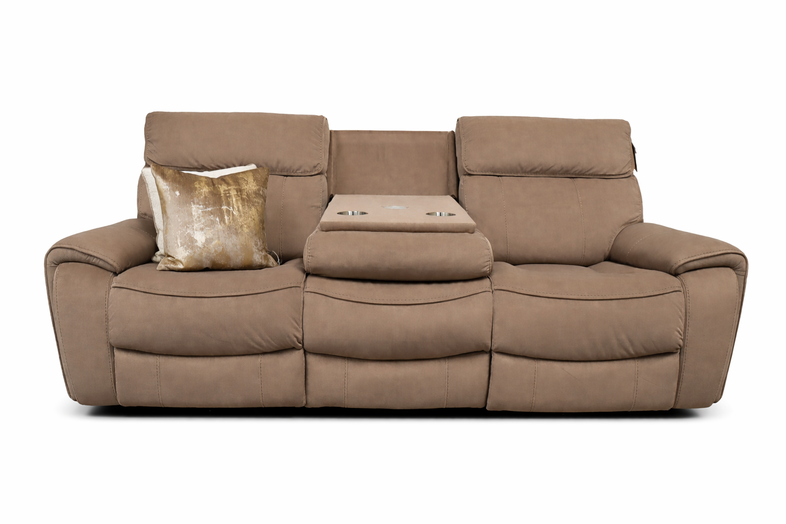 Scarlet Power 3 Seater  - Taupe Microfibre Fabric
