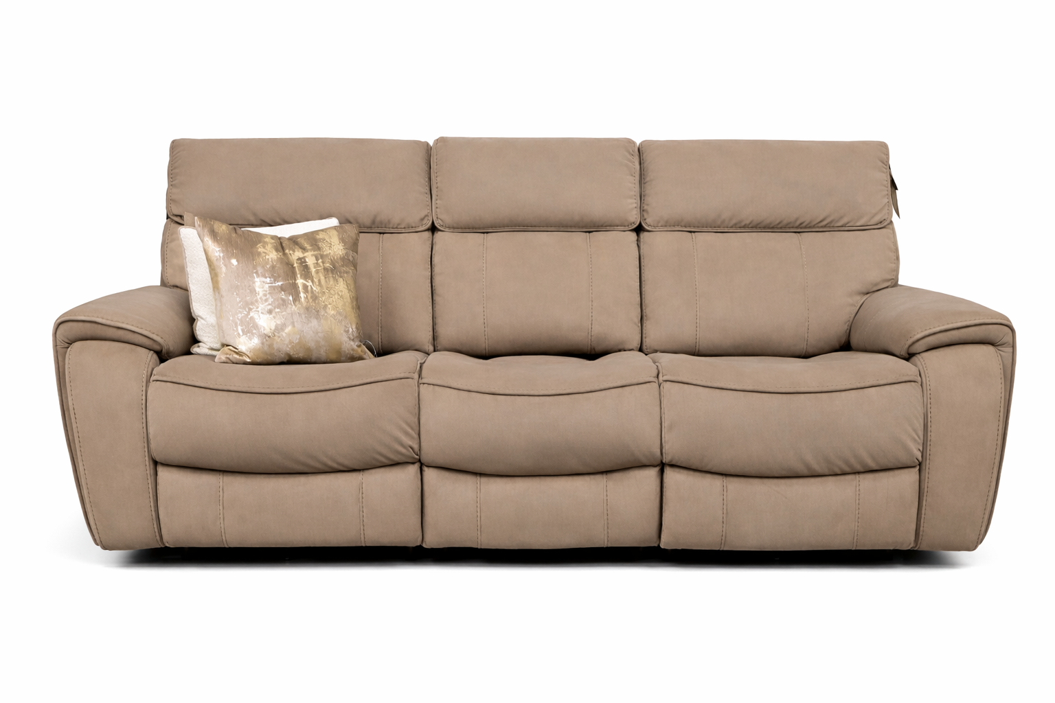 Scarlet Power 3 Seater  - Taupe Microfibre Fabric