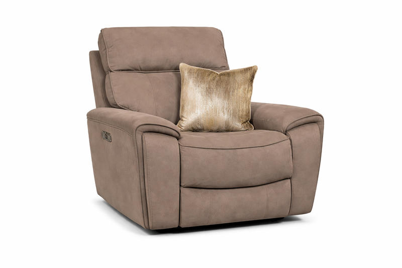 Scarlet Power 1 Seater  - Taupe Microfibre Fabric