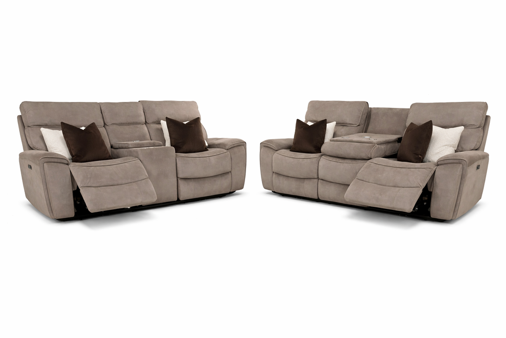 Scarlet Power 3 + 2 - Taupe Microfibre Fabric