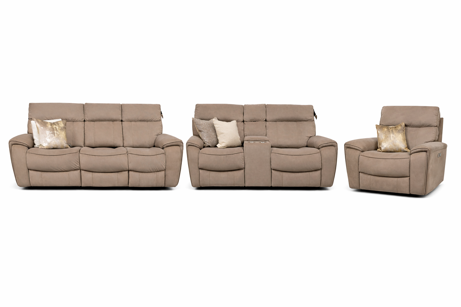 Scarlet Power 3 + 2 + 1 - Taupe Microfibre Fabric