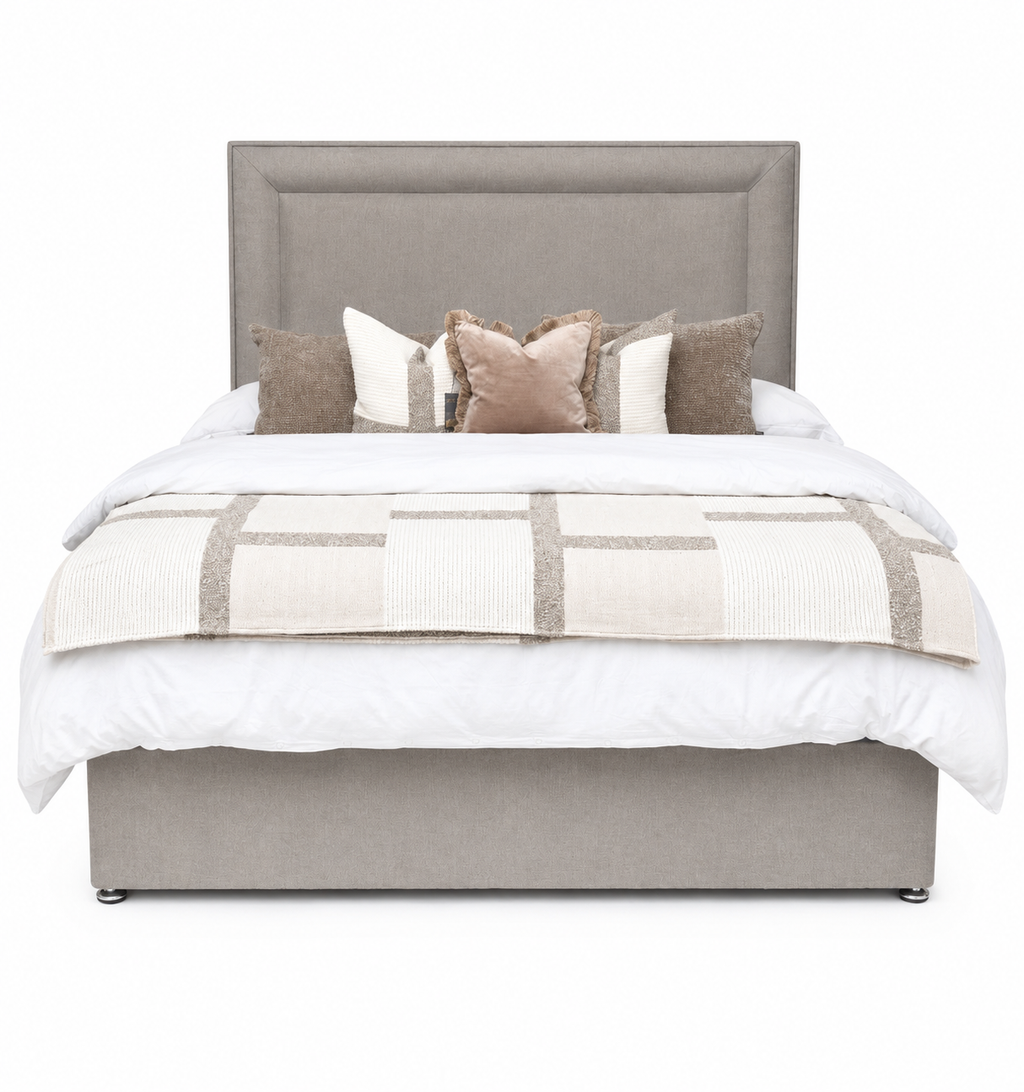 Azura upholstered bed with standard base – Irish Made Everest Collection