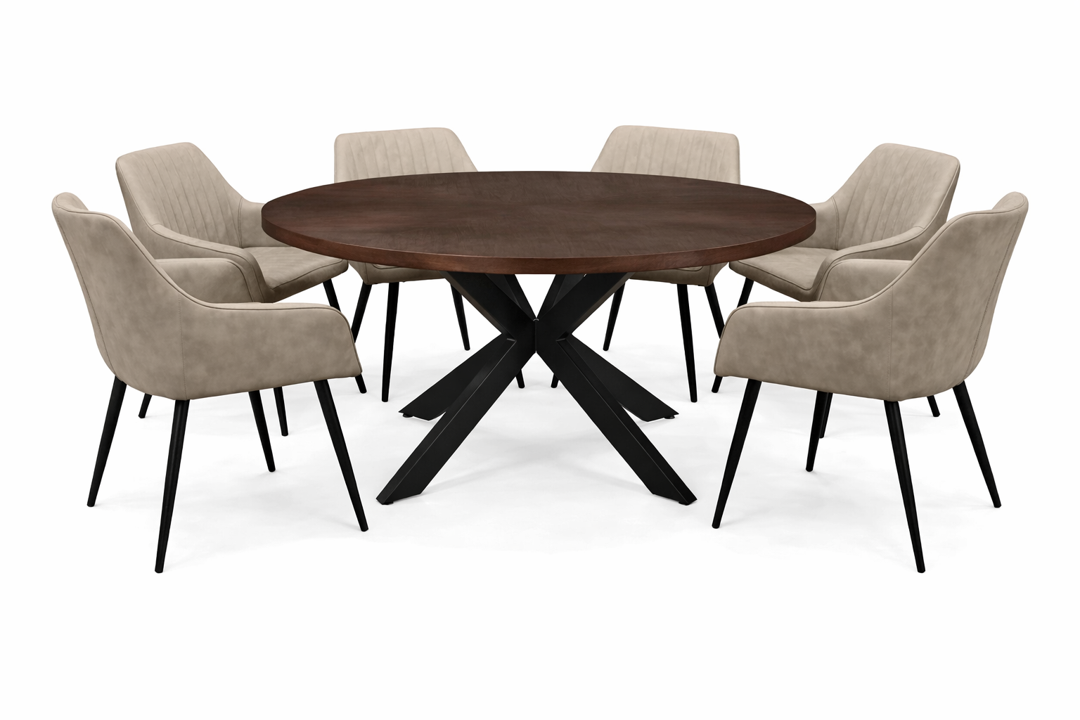 Alderley 1.5m Set - 6 EZ Taupe Chairs