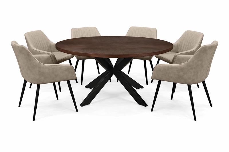 Alderley 1.5m Set - 6 EZ Taupe Chairs