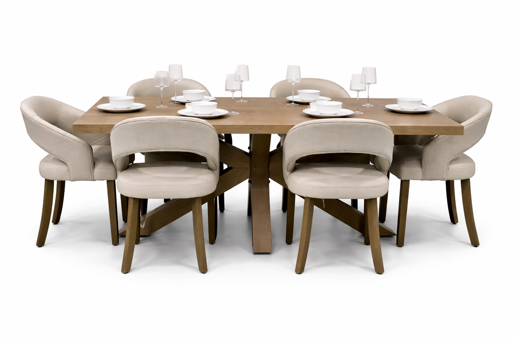Parnell 2m Starburst + 6 Willow Chairs