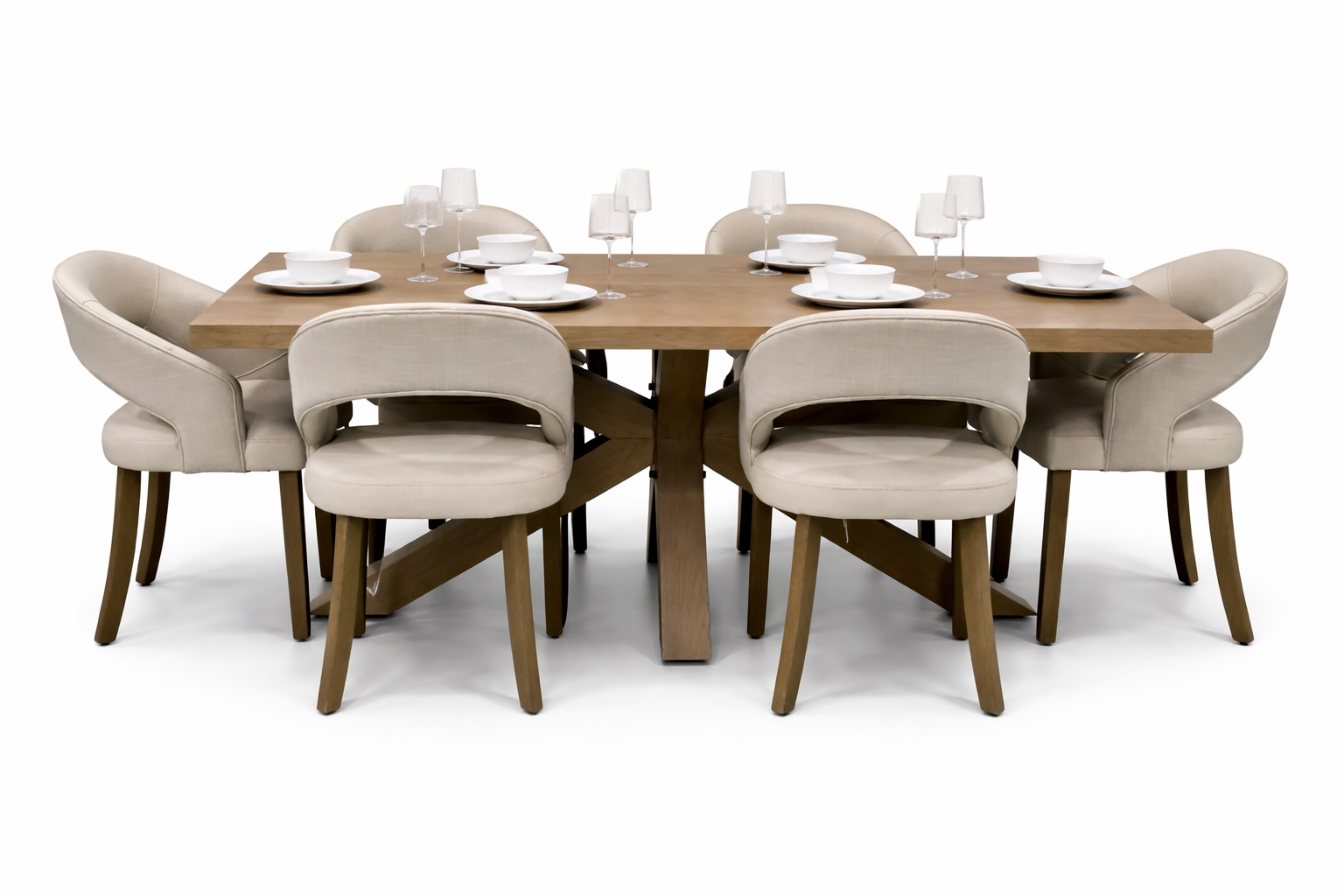 Parnell 2m Starburst + 6 Willow Chairs