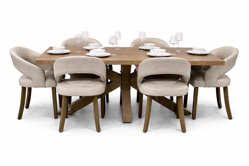 Parnell 2m Starburst + 6 Willow Chairs