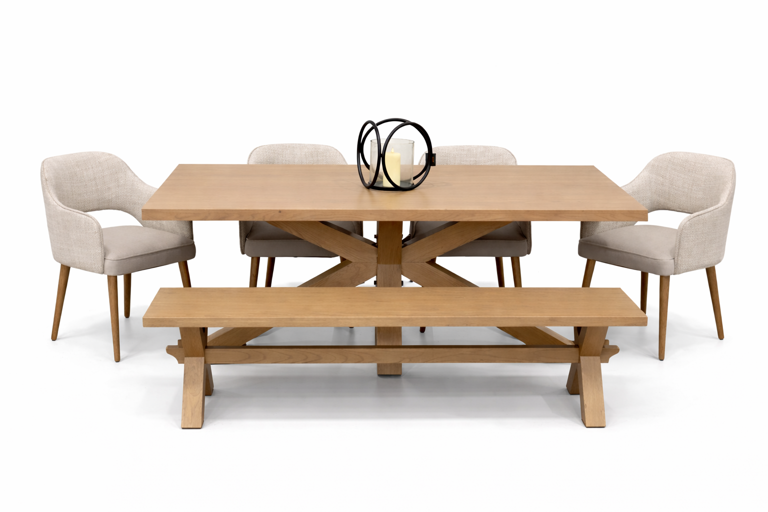 Parnell 2m Starburst + Bench + 4 pisa chairs