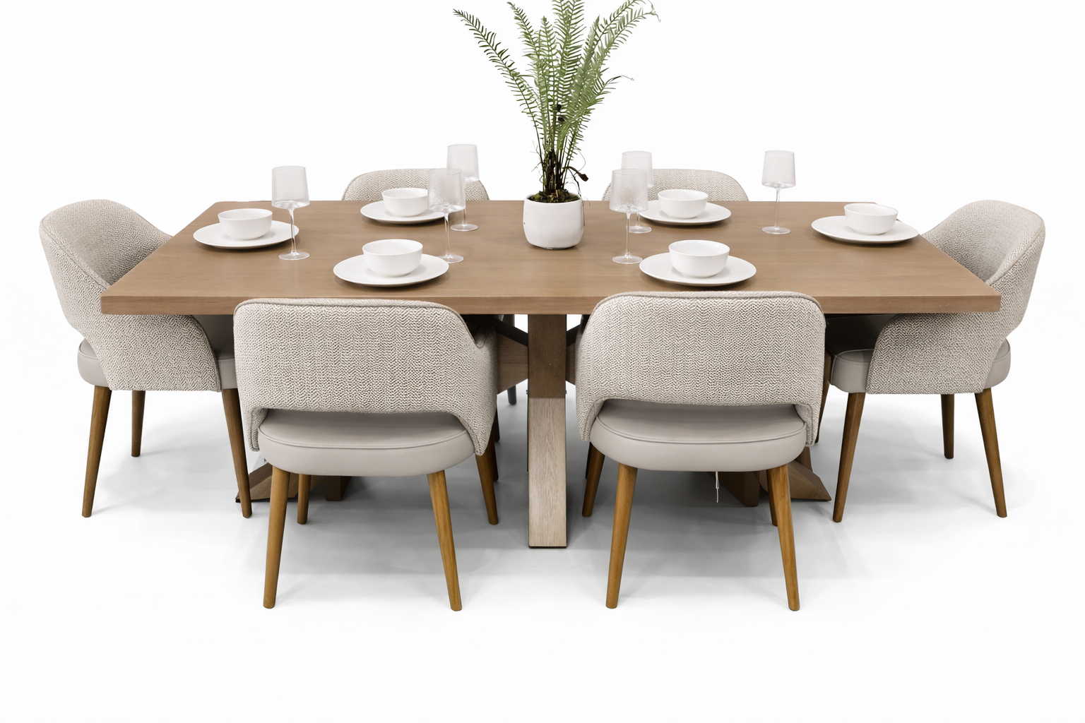 Parnell 2m Starburst + 6 Pisa Chairs