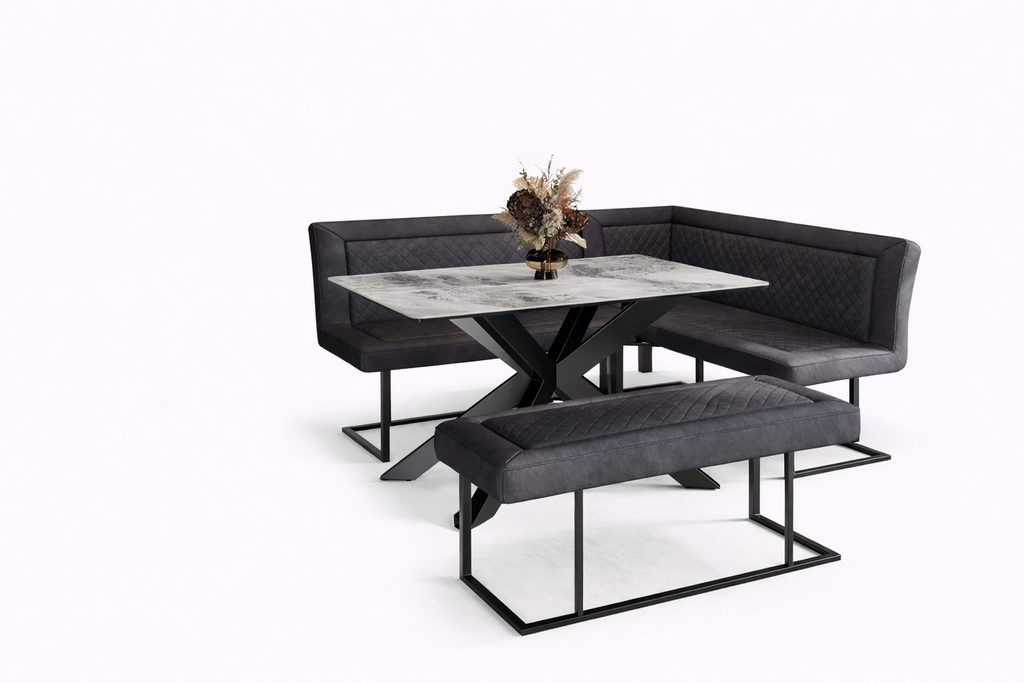 Apollo Corner Dining Set-RHF- Black