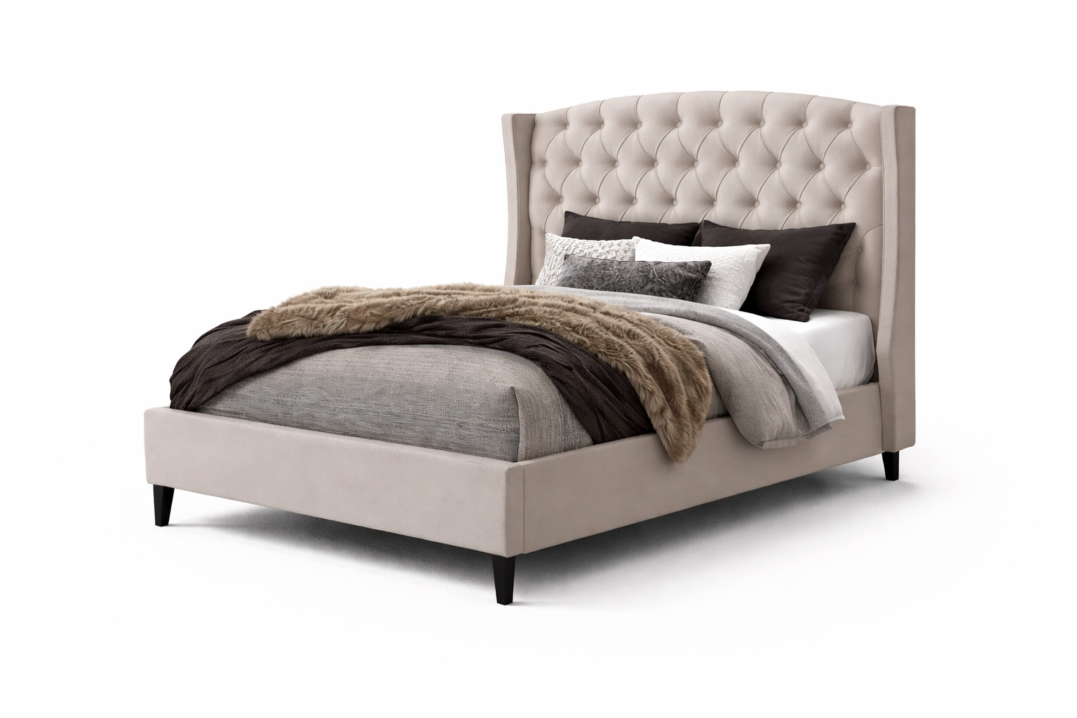 Windsor Bed superking  - Mink Velvet