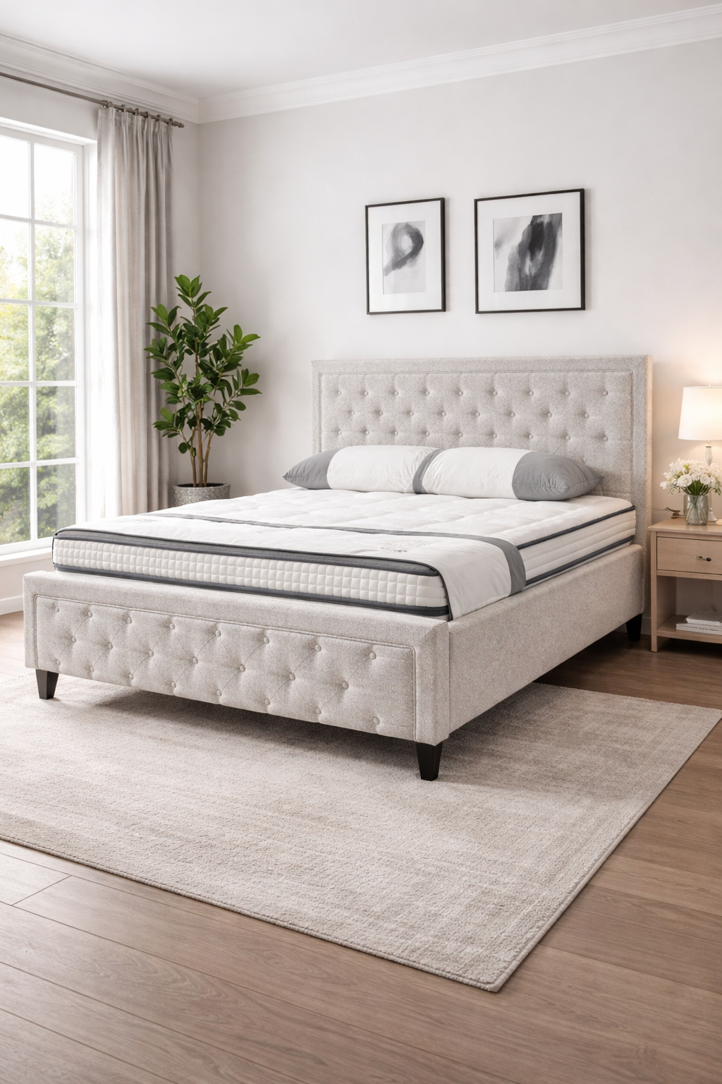 Florence Bed SuperKing   - Natural Linen