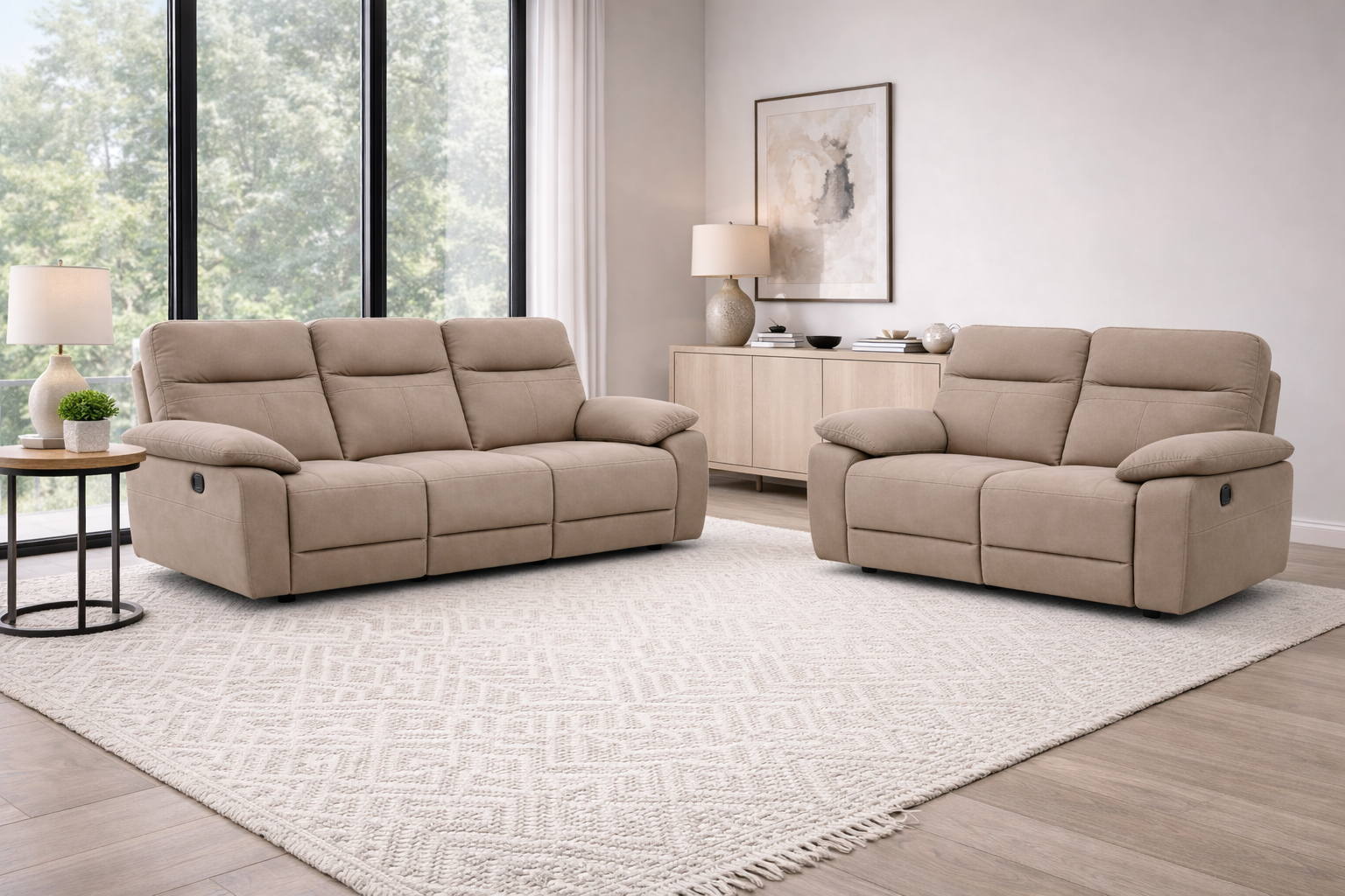 Jude 3 + 2 - Stone Microfiber fabric