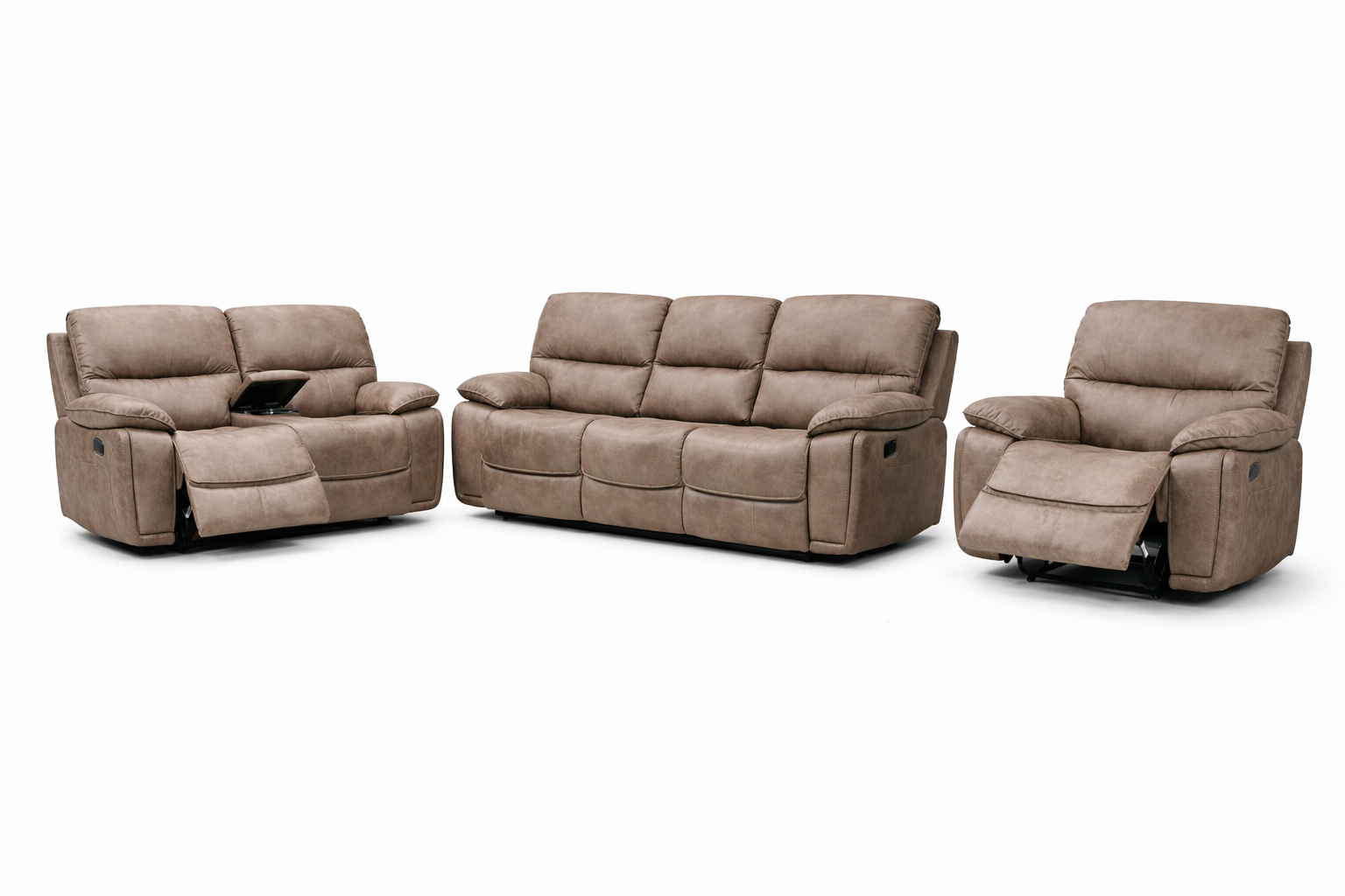 Oxford Recliner Sofa Range - Dark Taupe Suede