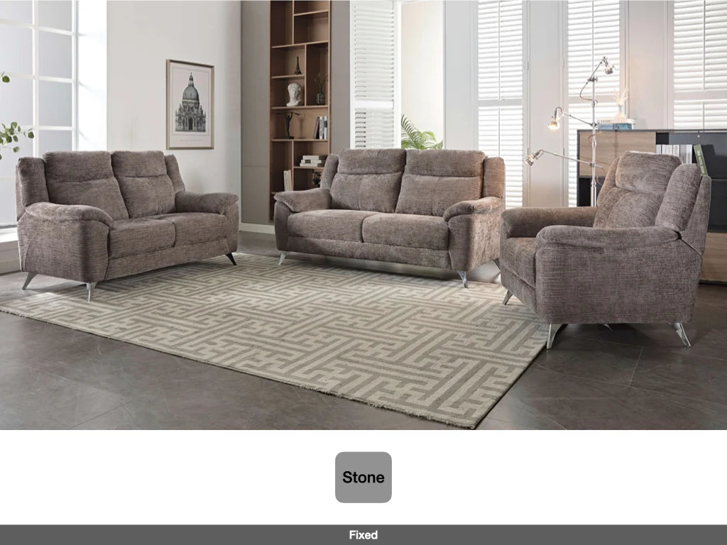 Marylin 3 + 2 + 1 Fixed - Stone Fabric