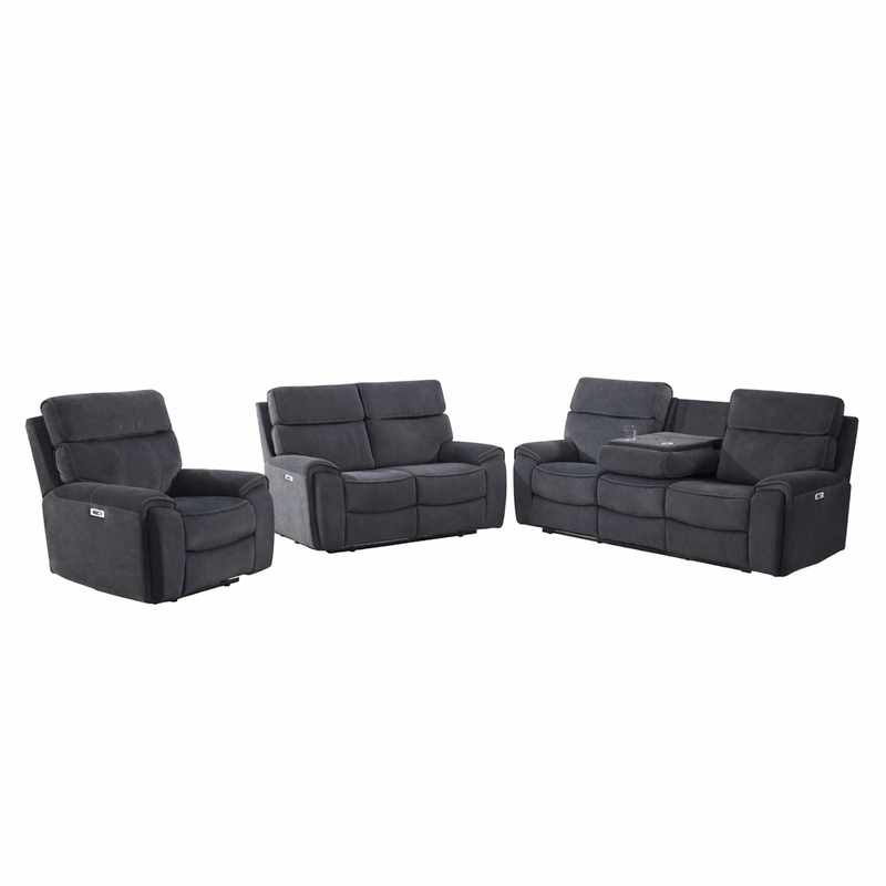 Scarlet Power Recliner Sofa Range - Dark Grey