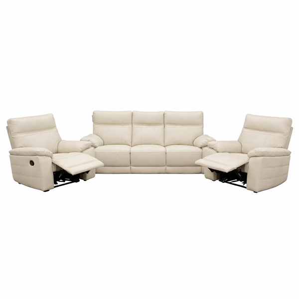 Lucca Italian Leather / Match Range Recliner Light Grey