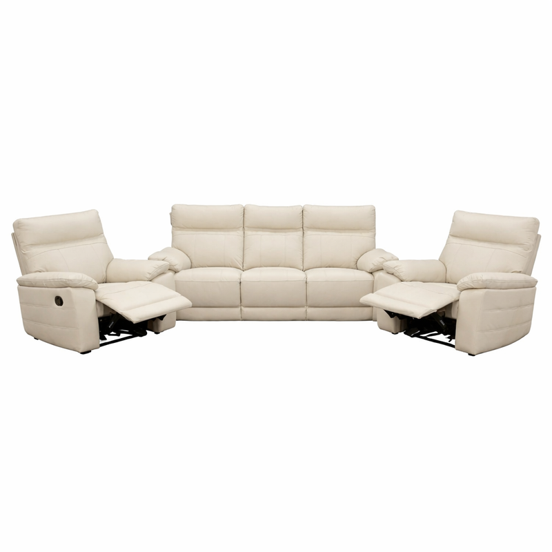 Lucca Italian Leather / Match Range Recliner Light Grey