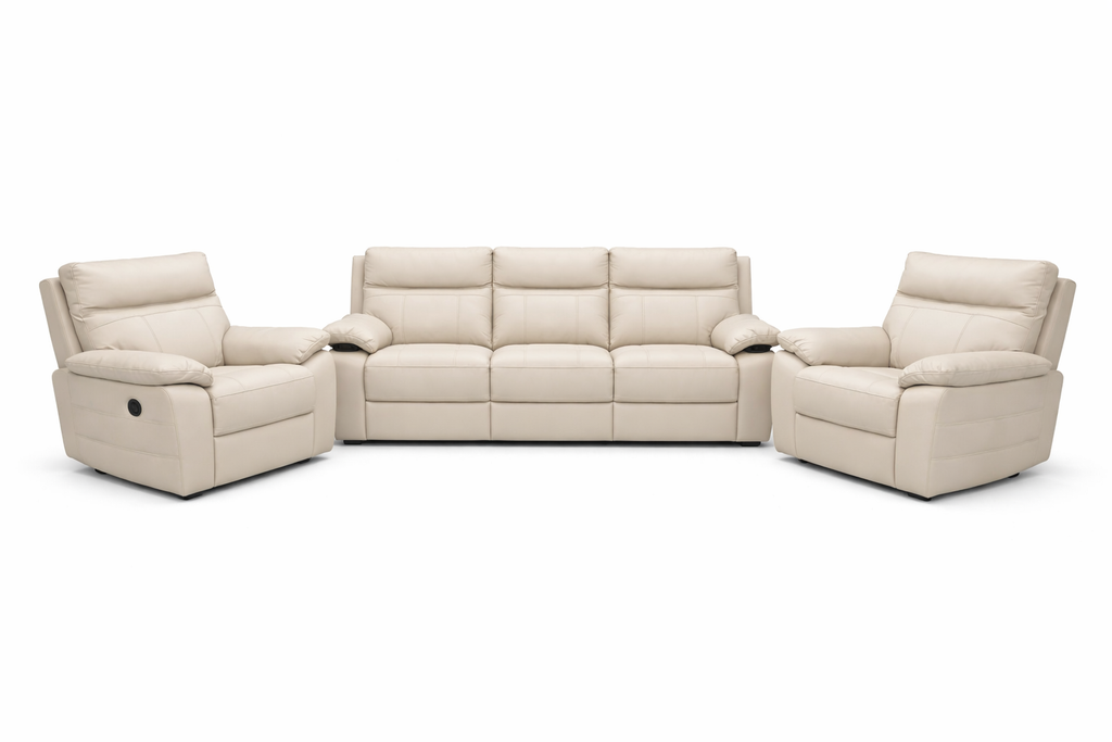 Lucca Italian Leather / Match Range Recliner Light Grey