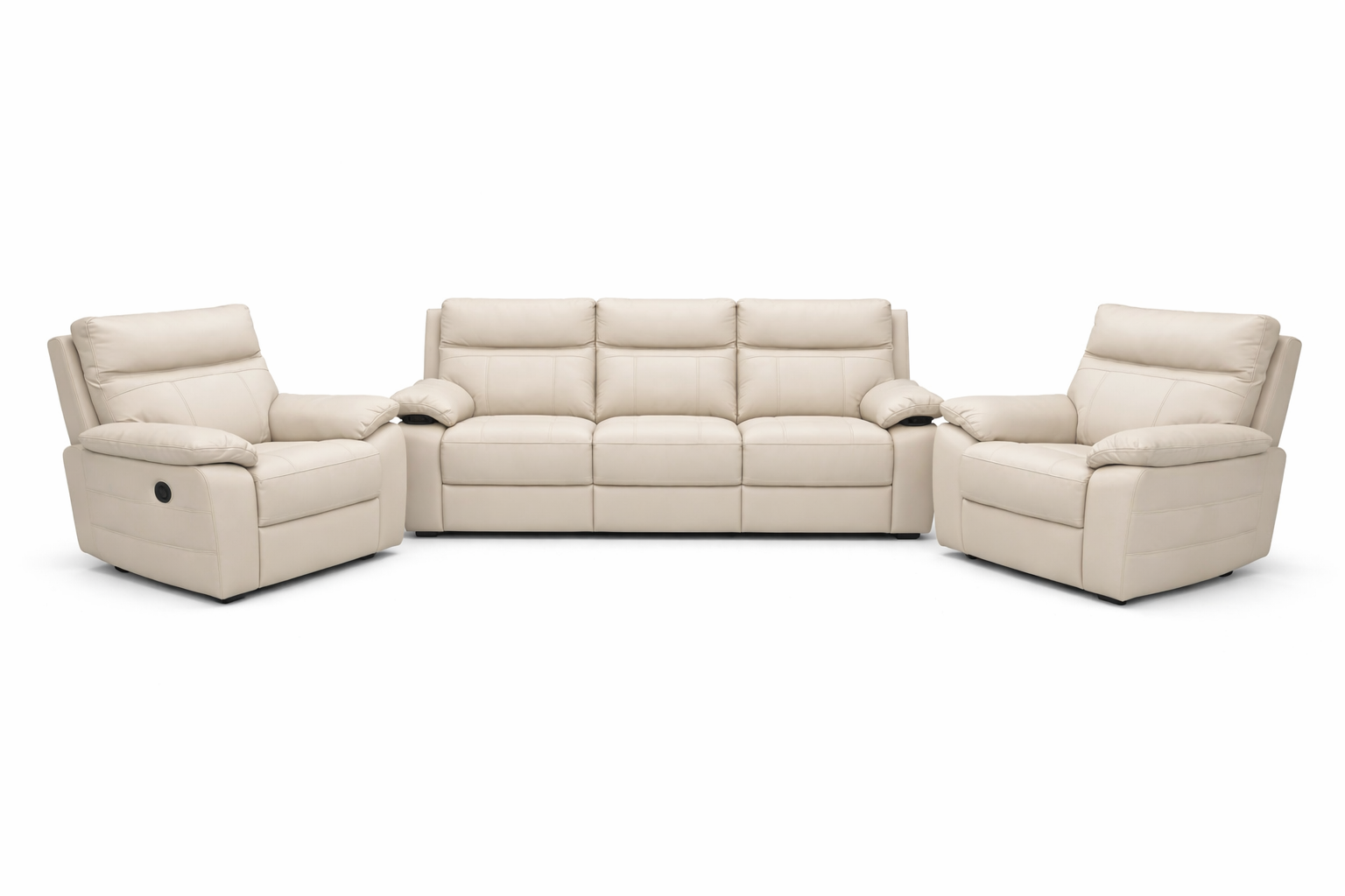 Lucca Italian Leather / Match Range Recliner Light Grey