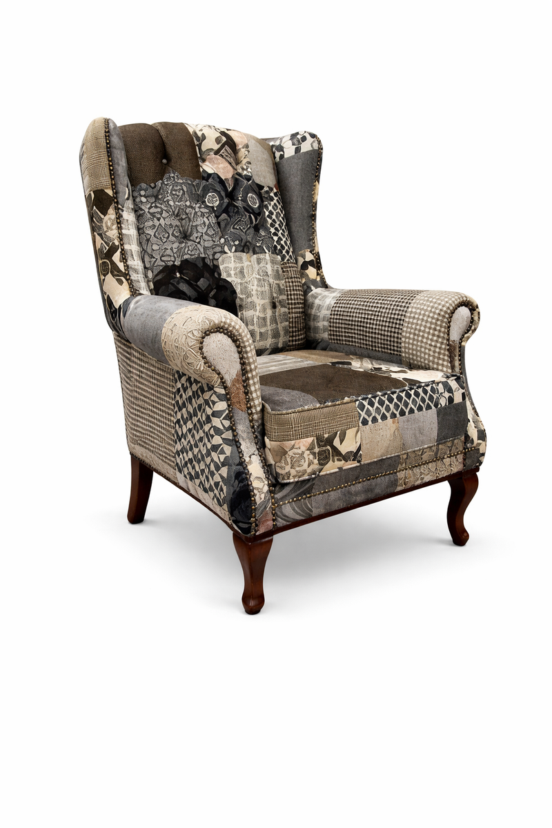 Patchwork Armchair - Grey