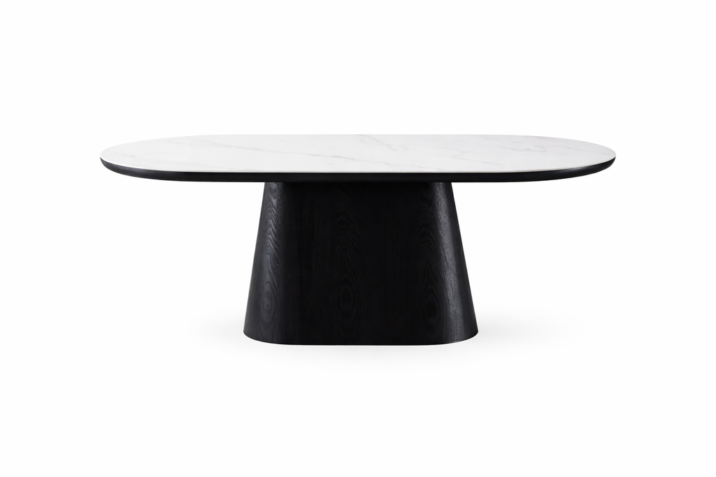 Cal Dining Table- Black With White Top