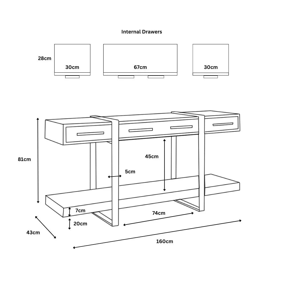 Remo Console Table - 160cm measurement