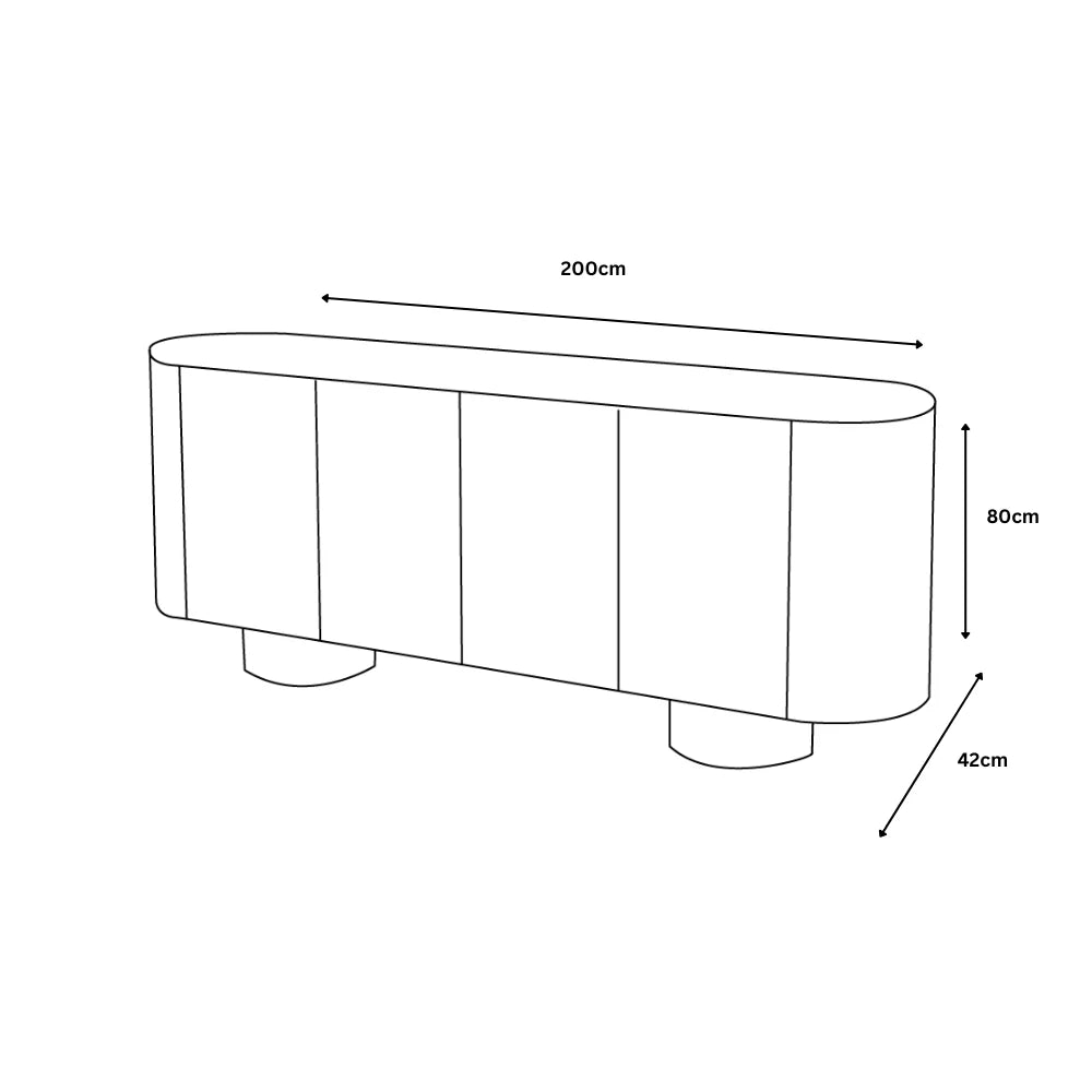 Tuscany 4 Door Sideboard - 200cm