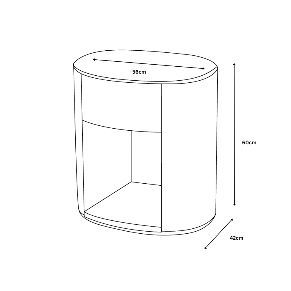Tuscan 1 Drawer End Table measurement