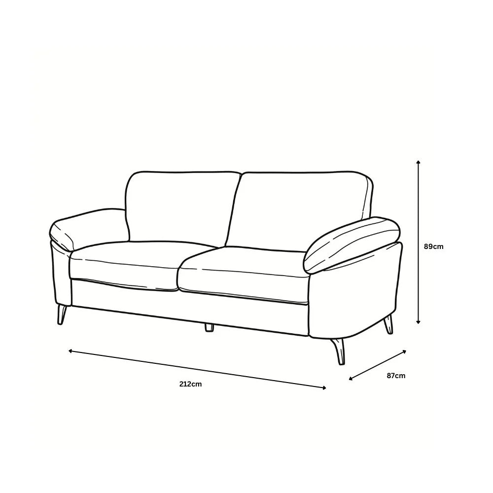 Cam 3 Seater - Cream measurement