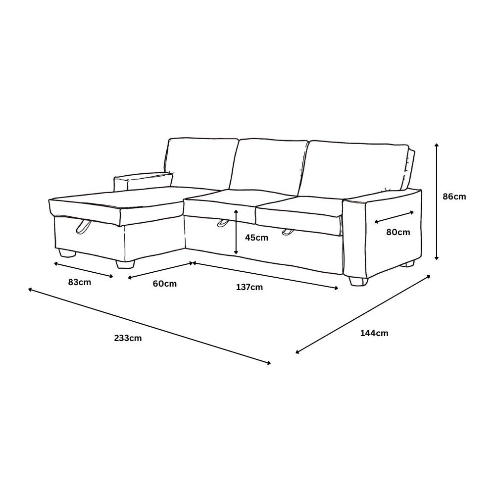 Harvard LHF Sofa Bed - Leather aire Brown