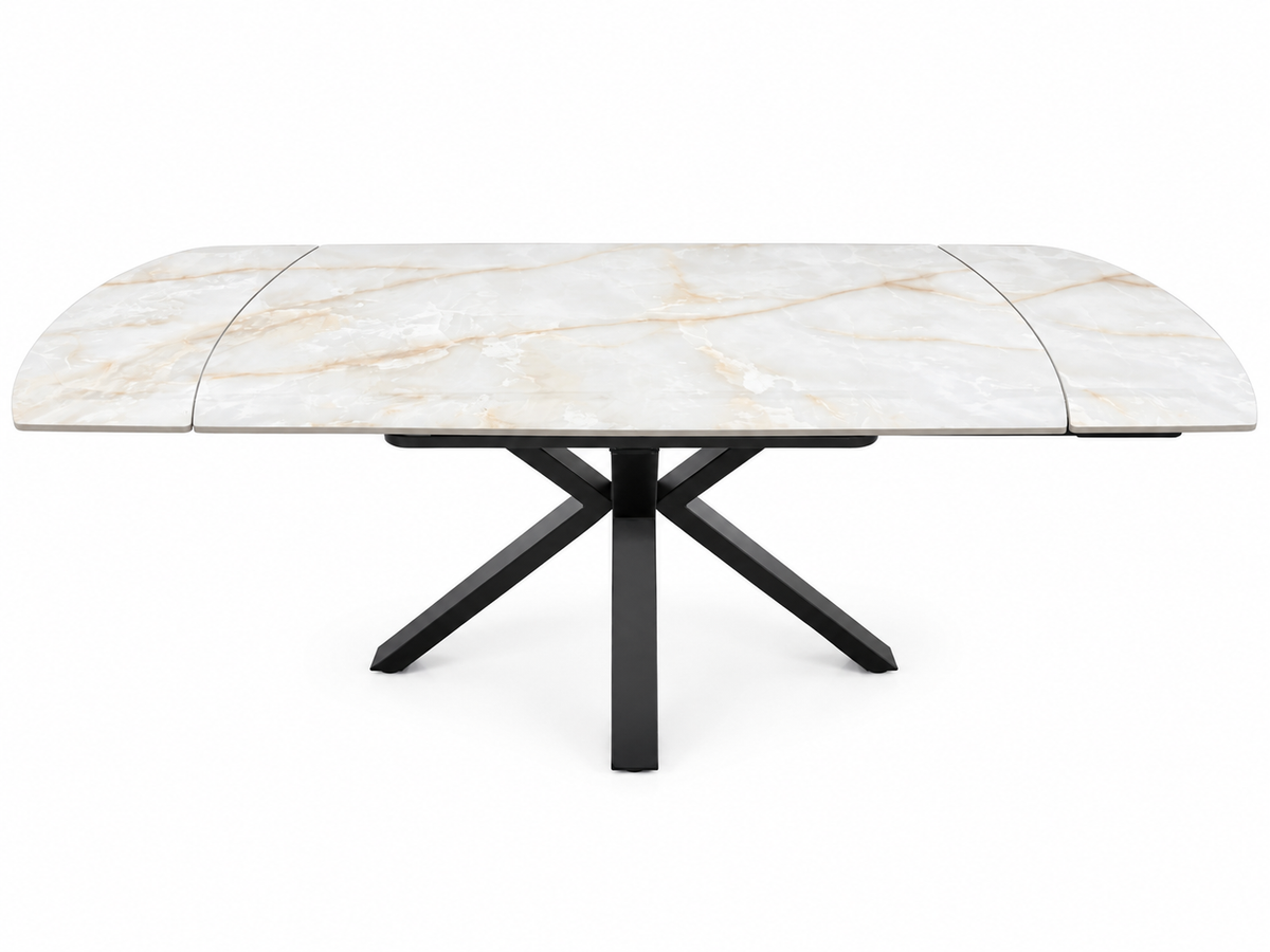 Positano  Swivel Extendable Table - White/ Gold Vein Sintered Stone