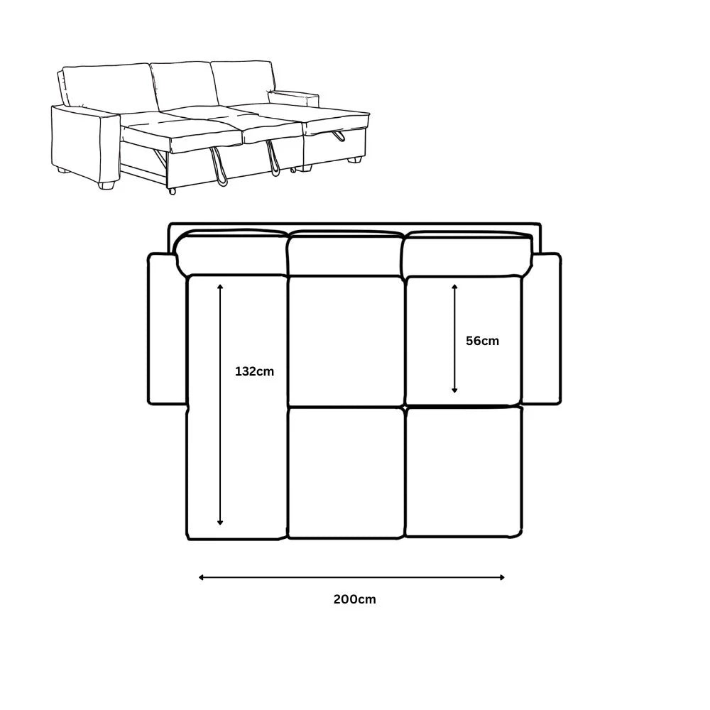 Harvard LHF Sofa Bed - Leather aire Brown