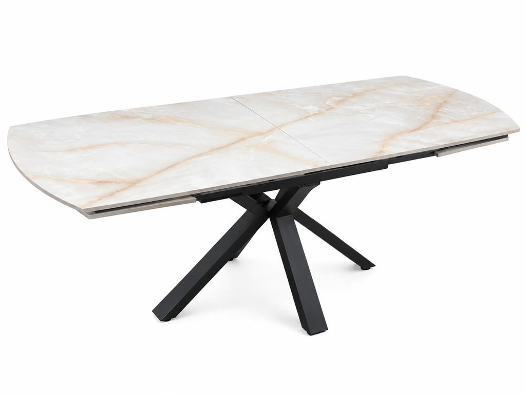 Positano  Swivel Extendable Table - White/ Gold Vein Sintered Stone