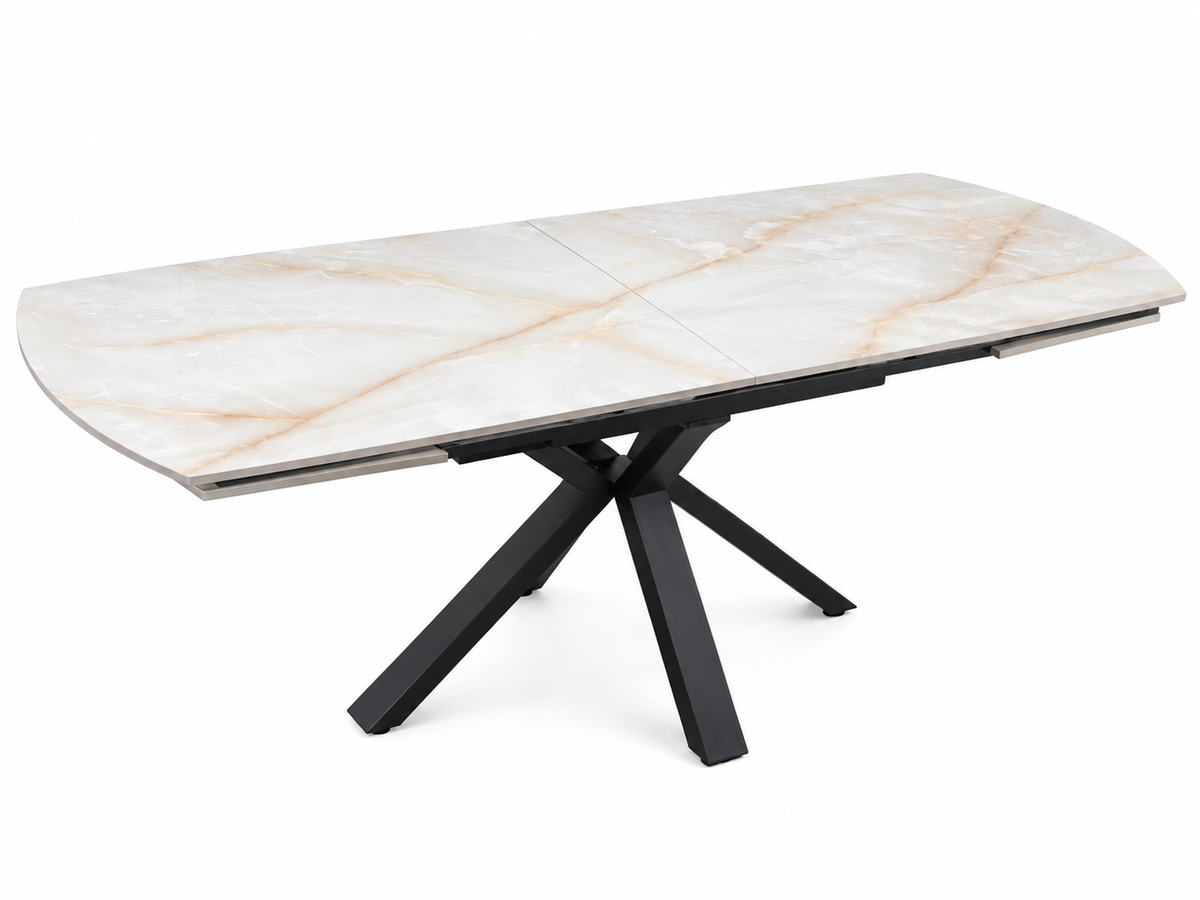 Positano  Swivel Extendable Table - White/ Gold Vein Sintered Stone
