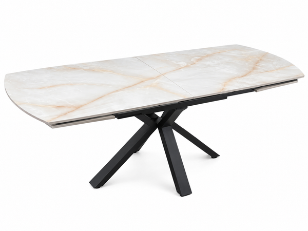 Positano  Swivel Extendable Table - White/ Gold Vein Sintered Stone