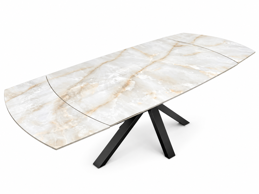Positano  Swivel Extendable Table - White/ Gold Vein Sintered Stone