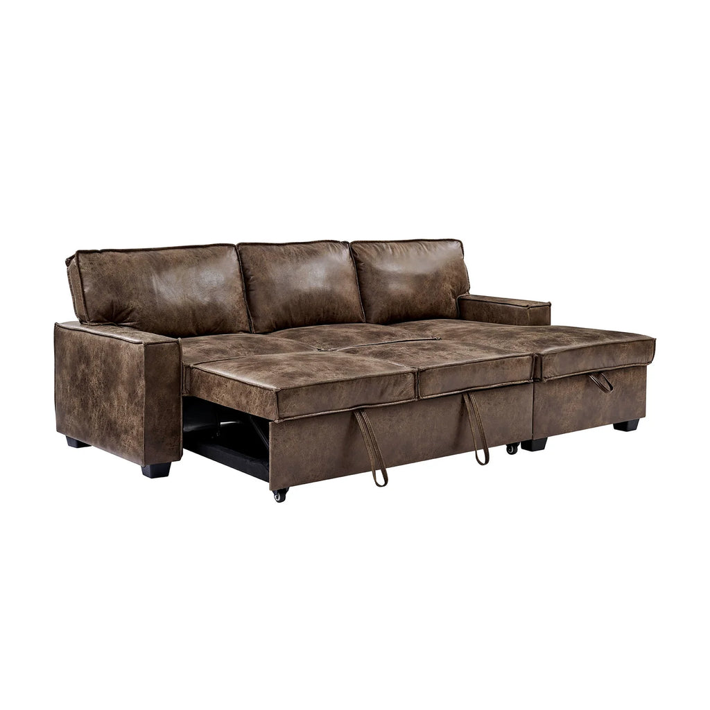 Harvard RHF Sofa Bed - Leather aire Brown