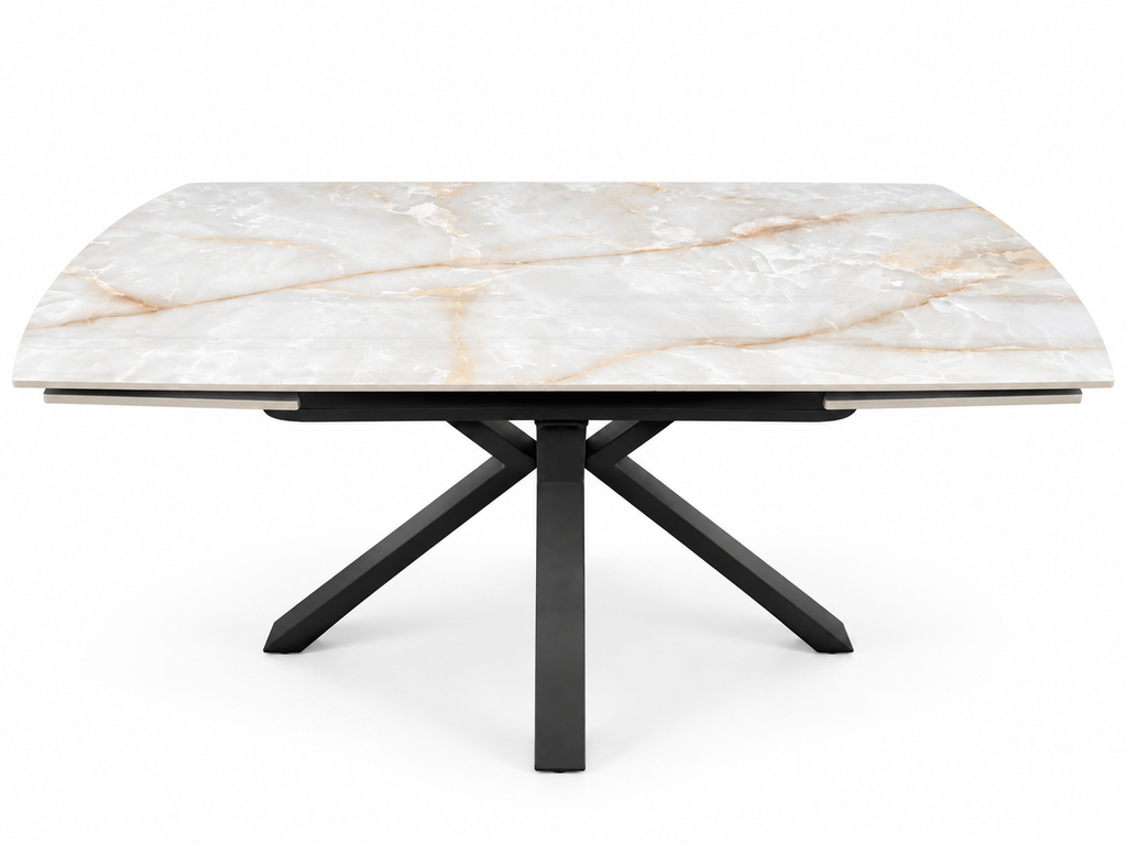 Positano  Swivel Extendable Table - White/ Gold Vein Sintered Stone