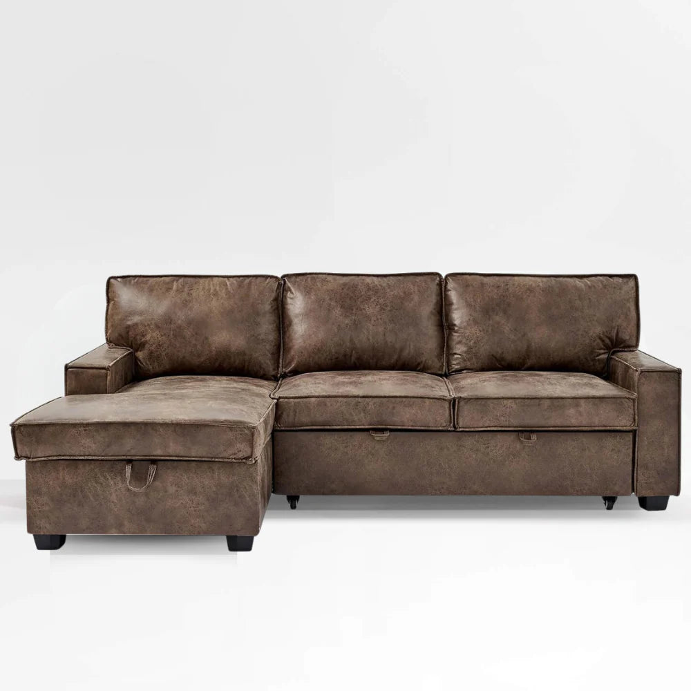 Harvard LHF Sofa Bed - Leather aire Brown