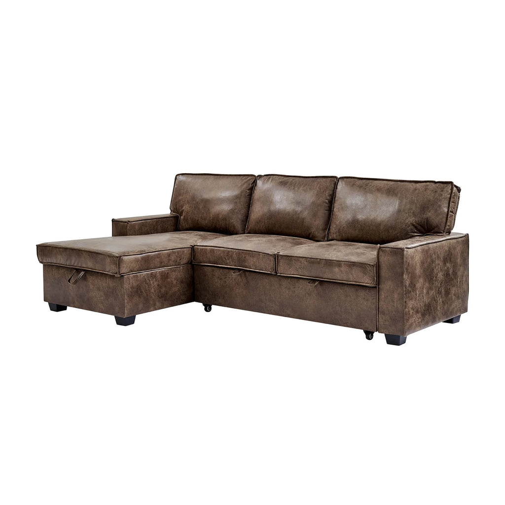 Harvard LHF Sofa Bed - Leather aire Brown