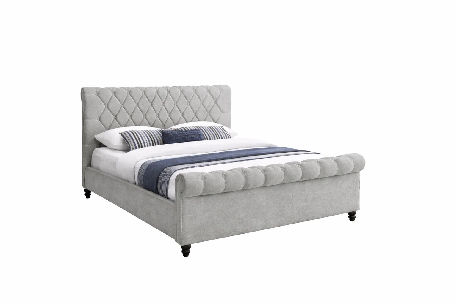 Chesterfield  Bed king - Grey Fabric