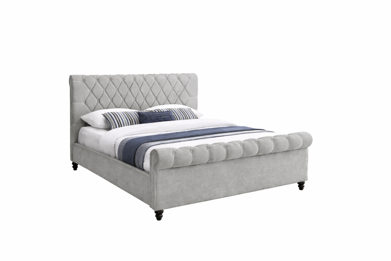 Chesterfield  Bed king - Grey Fabric